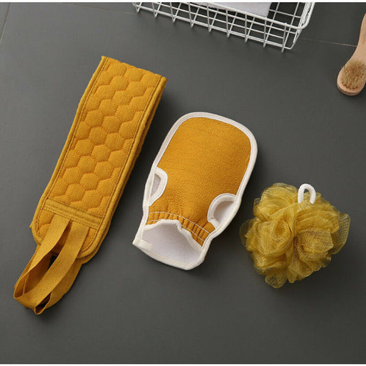 3 Tl. Badeset Badeschwamm  Massageschwamm Wellness Badehandschuh
